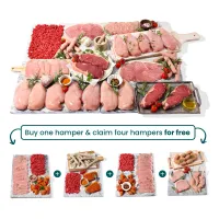 Buy 1 hamper & claim 4 hampers free