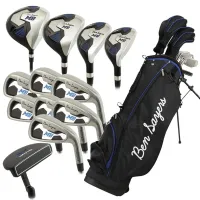 Ben Sayers M8 13-Piece Stand Bag Package Set - Black/Blue - Steel